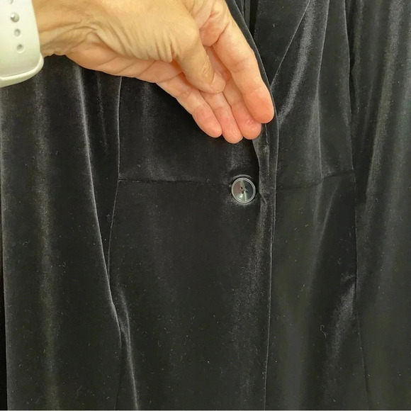 J.JILL WEAREVER VELVET-KNIT BLAZER IN BLACK feminism classic luxury stretch - Picture 4 of 12